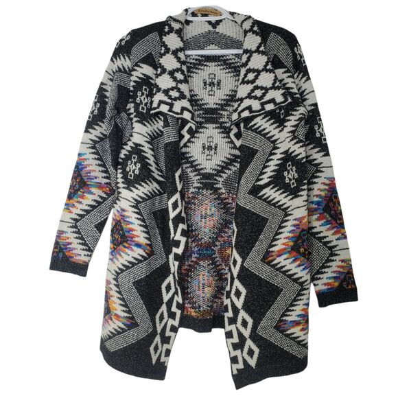 Estudio Moda Womens Cardigan Open Front Sweater Small Aztec Southwest Spanish - Picture 1 of 8